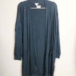 DEBUT | NEW Dark Blue Open Front Cardigan with Pockets Women’s Size Medium